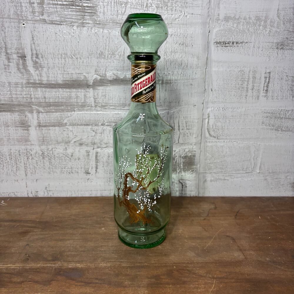 Vintage Old Fitzgerald Tree of Life Glass Decanter